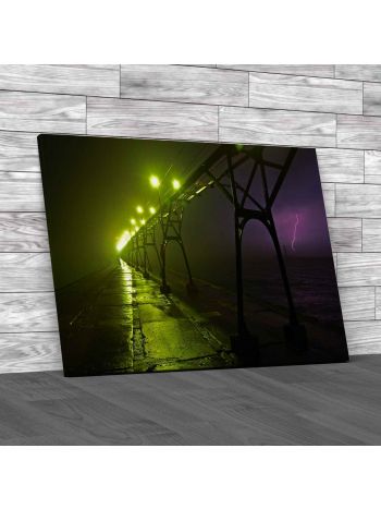 Railway 3D Lights Canvas Print Large Picture Wall Art