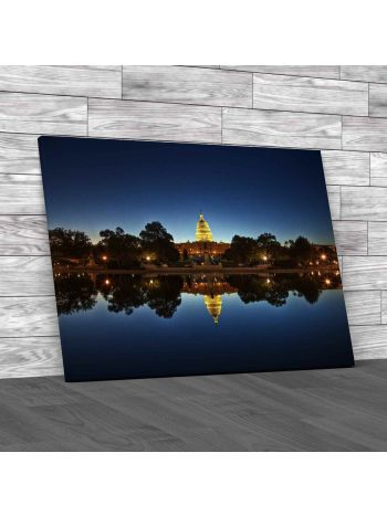 Whitehouse At Night Canvas Print Large Picture Wall Art