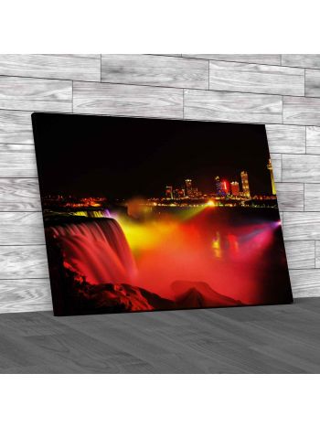 Gorgeous Waterfall Night Canvas Print Large Picture Wall Art