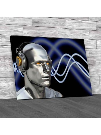 DJ Music Soundwaves Canvas Print Large Picture Wall Art