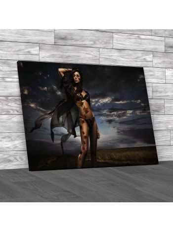 Gorgeous Model with Sky Canvas Print Large Picture Wall Art
