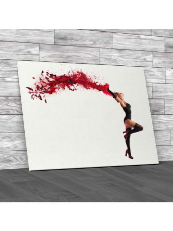 Dancer and Paint Petals Canvas Print Large Picture Wall Art