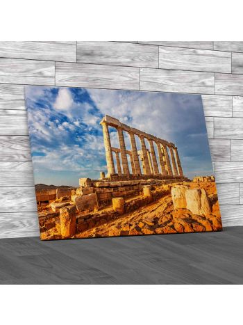 Ruins Of Poseidon Temple Greece Canvas Print Large Picture Wall Art