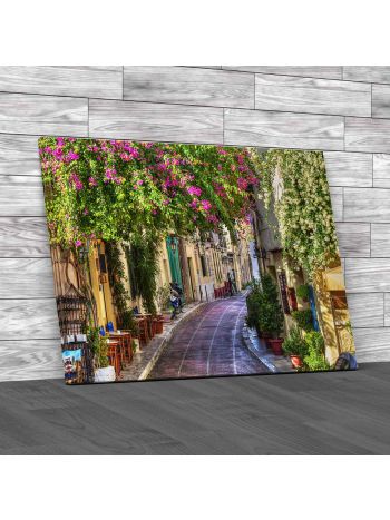 Traditional Houses In Plaka Canvas Print Large Picture Wall Art