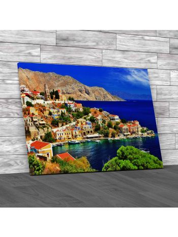 Symi Island Dodecanese Canvas Print Large Picture Wall Art