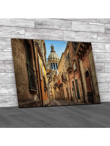 Narrow Streets Of Ragusa Sicily Canvas Print Large Picture Wall Art