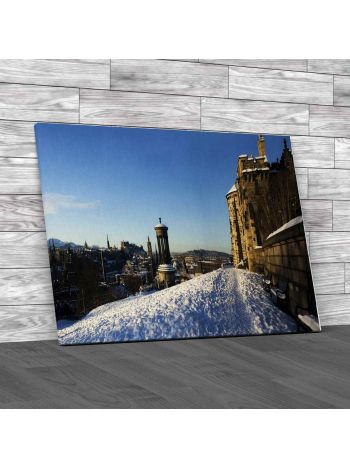Snow Covered Edinburgh Canvas Print Large Picture Wall Art