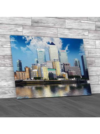 Skyline Of Docklands London Canvas Print Large Picture Wall Art