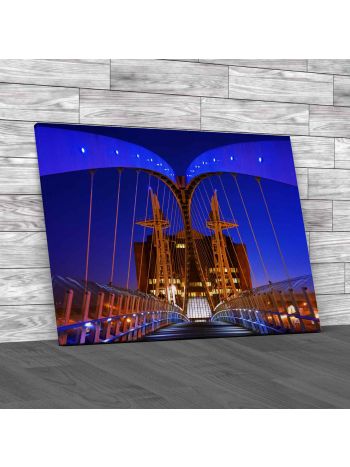 Salford Quays Millennium Footbridge Canvas Print Large Picture Wall Art