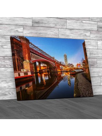 Beetham Tower Reflecting In Manchester Canal Canvas Print Large Picture Wall Art