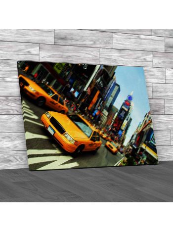New York City Taxi Times Square Canvas Print Large Picture Wall Art