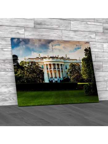 The White House On A Summers Day Canvas Print Large Picture Wall Art