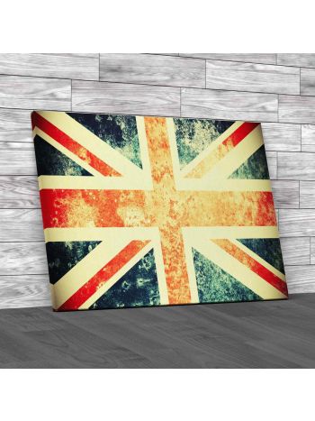 Grungy Union Flag Canvas Print Large Picture Wall Art