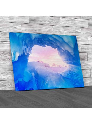 Blue Ice Cave Canvas Print Large Picture Wall Art