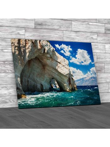 Blue Caves Of Zakynthos Greece Canvas Print Large Picture Wall Art