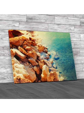 Dead Sea Salt Shore Canvas Print Large Picture Wall Art