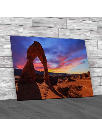 Sunset At Arches National Park In Utah Canvas Print Large Picture Wall Art