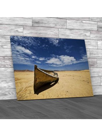 Boat In The Desert Peru Canvas Print Large Picture Wall Art