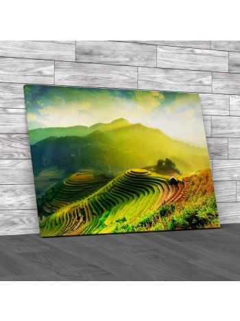 Terraced Rice Fields In Vietnam Canvas Print Large Picture Wall Art