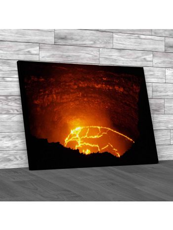 Lava Lake Puu Oo Hawaii Canvas Print Large Picture Wall Art