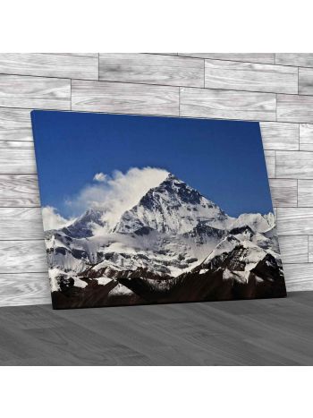 Mount Everest With Clouds Canvas Print Large Picture Wall Art