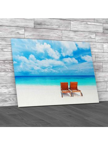 Relaxation On Maldives Island Canvas Print Large Picture Wall Art
