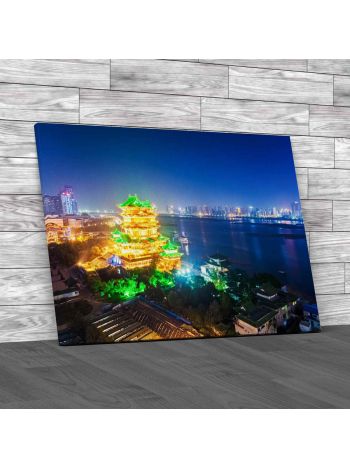Tengwang Pavilion At River Yangtze Canvas Print Large Picture Wall Art
