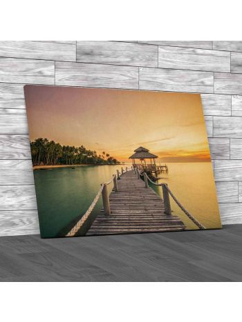 Wooden Pier In Phuket Thailand Canvas Print Large Picture Wall Art