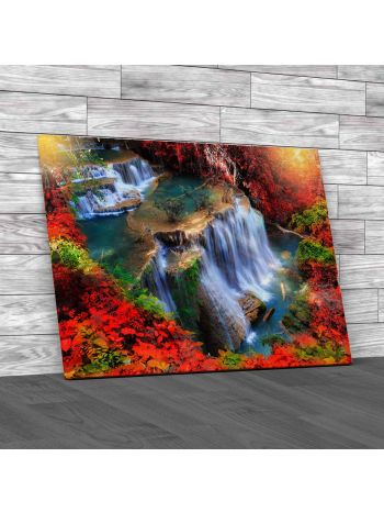 Huay Mae Kamin Waterfall Thailand Canvas Print Large Picture Wall Art