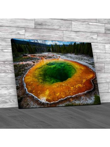 Morning Glory Pool In Yellowstone National Park Canvas Print Large Picture Wall Art