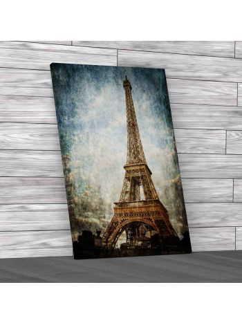 Eiffel Tower Vintage Canvas Print Large Picture Wall Art