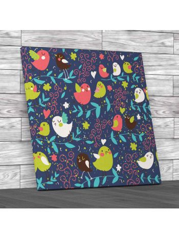 Cartoon Birds Canvas Print Large Picture Wall Art